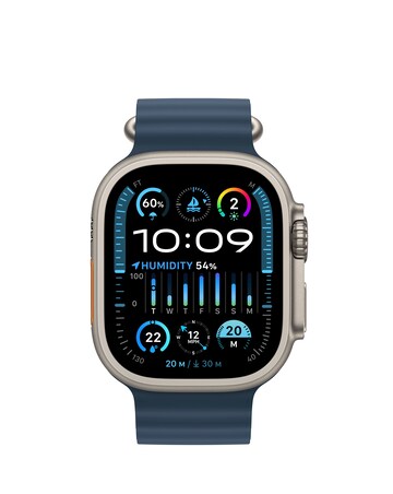Apple Watch Ultra 2 GPS + Cellular, 49mm Titanium Case with Blue Ocean Band