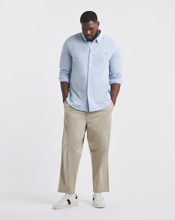 Polo Ralph Lauren Long Sleeve Chambray Stretch Pique Shirt - Blue