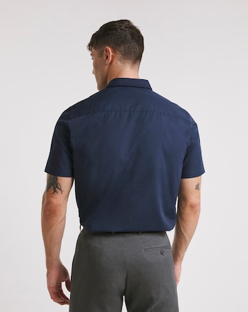 Navy Short Sleeve Formal Shirt Long