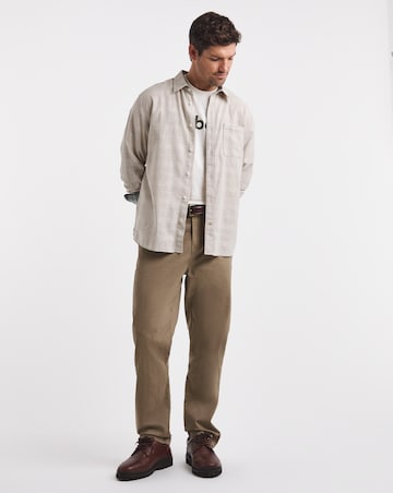 Barbour Kingswell Long Sleeve Textured Tartan Relaxed Shirt - Stone