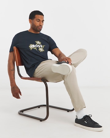 BOSS Short Sleeve Floral Graphic T-Shirt - Navy
