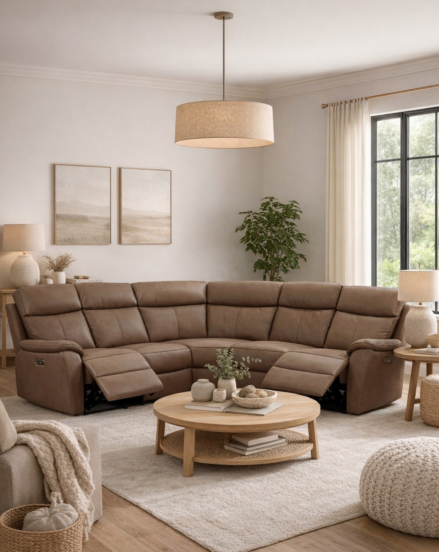 Aspire Kingsmere Leather Power Recliner Corner Sofa