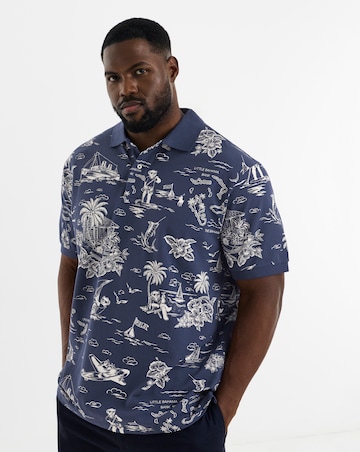 Polo Ralph Lauren Short Sleeve Printed Polo - Navy