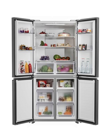 Hoover HHCR3818ENPL Non-Plumbed American Fridge Freezer Silver + Install