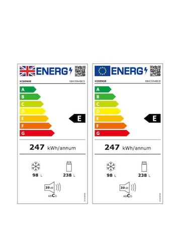 Hisense RB435N4BCE Fridge Freezer - Stainless Steel