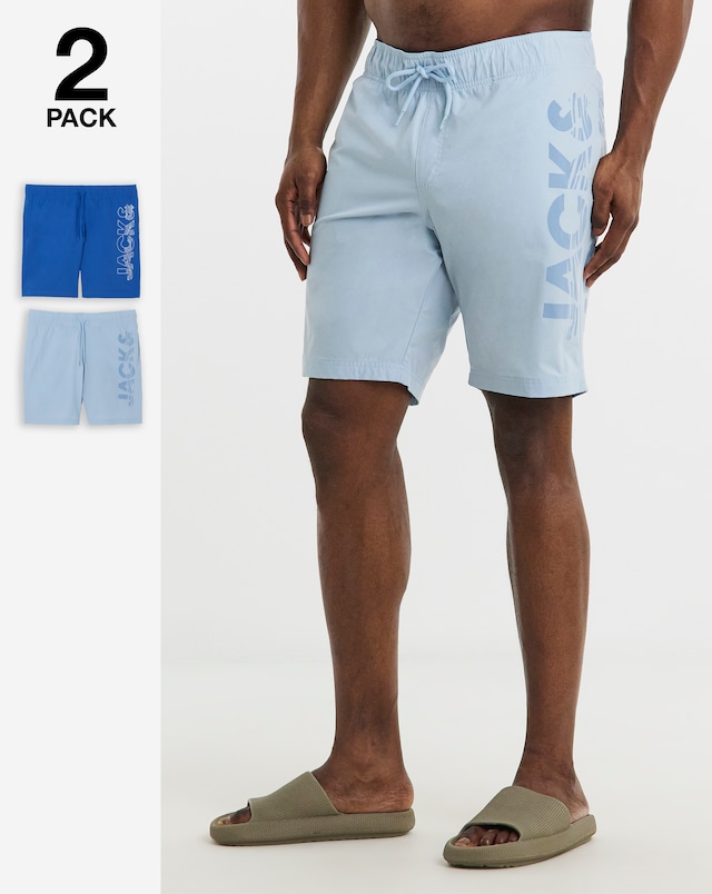 JACK & JONES Maui Wave Logo Swim Shorts 2 Pack