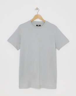 Premium Mercerised Supima Cotton T-Shirt Long Length- Steel Grey