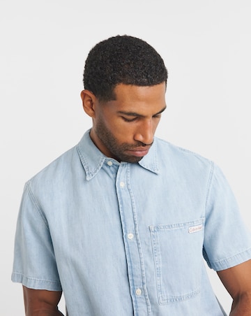 Calvin Klein Jeans Short Sleeve Denim Shirt - Light Denim