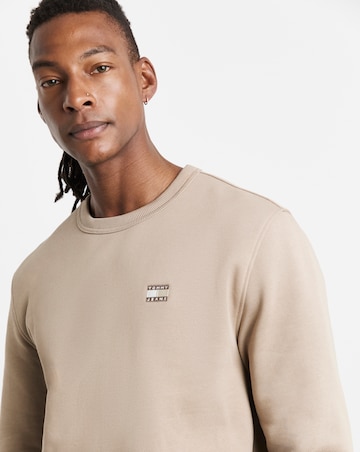 Tommy Jeans Tonal Badge Crew Sweatshirt - Taupe