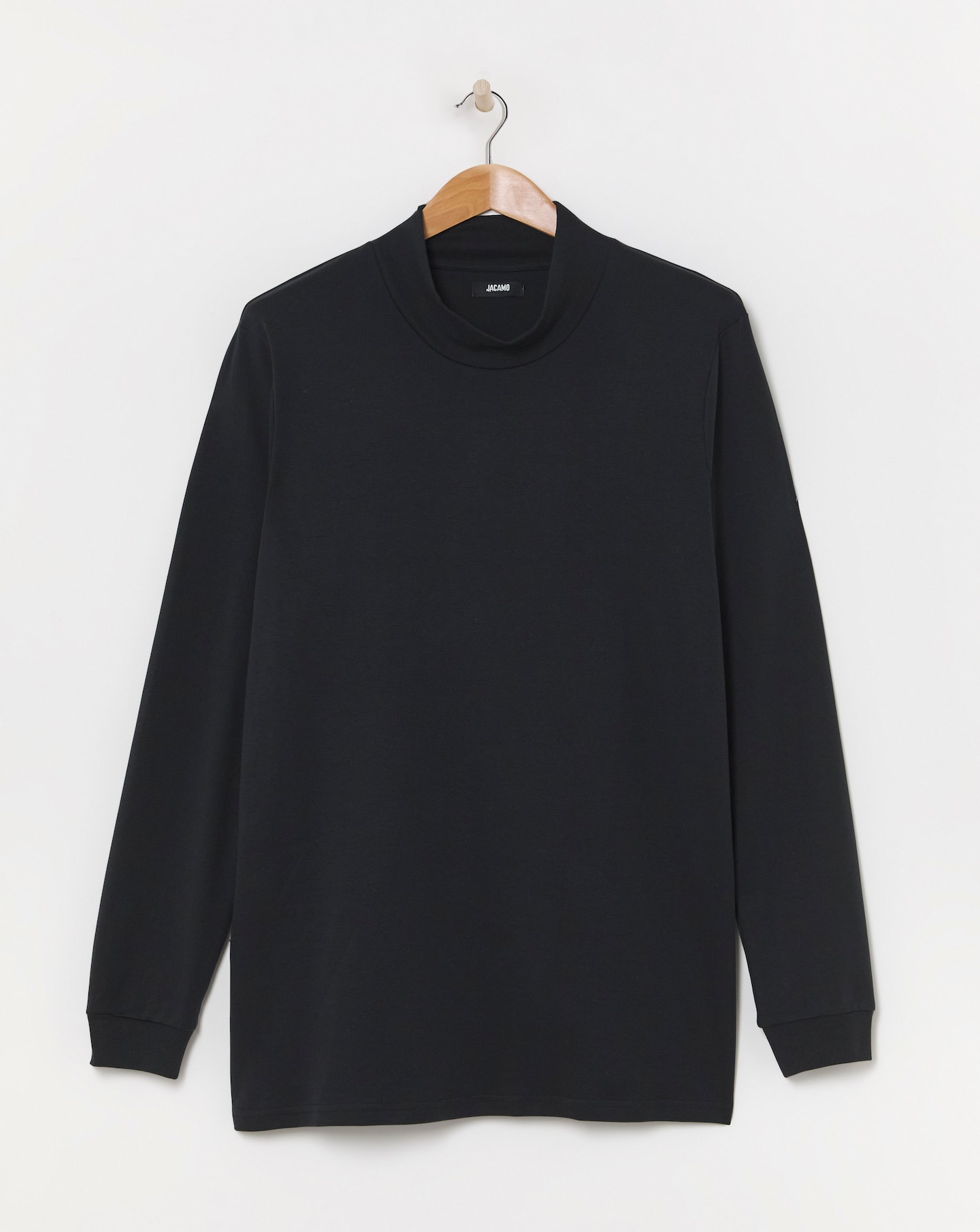 Long Sleeve Jersey Turtle Neck Long Length-Black | Jacamo