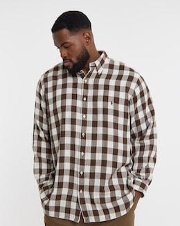 Polo Ralph Lauren Long Sleeve Brushed Check Shirt - Brown
