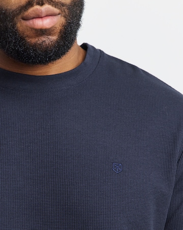 Jack & Jones Leo Textured T-Shirt - Navy