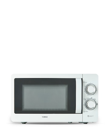 Tower 1.7 Litre Glass Kettle + 2 Slice Toaster + 20L Manual Microwave
