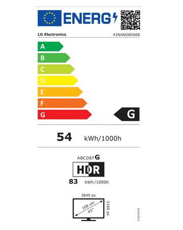 LG 43NANO80A6B 43in NanoCell AI 4K Smart TV
