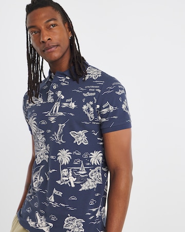 Polo Ralph Lauren Short Sleeve Printed Polo - Navy