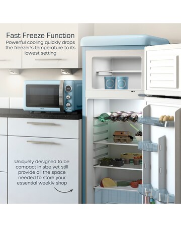 Swan SR11010BLNE Retro 30/70 Top Mounted Fridge Freezer - Blue