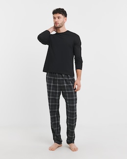 Check Fleece Bottom Lounge Set