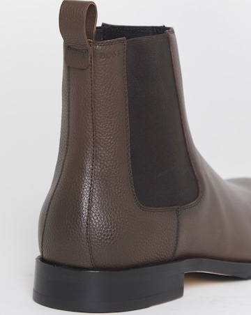BOSS Tayil Leather Chelsea Boot - Dark Brown