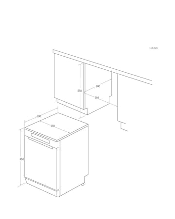 Hoover H-Dish 500 HF 4B7F0A-80 14 Place, Full Size Wifi Dishwasher - Graphite