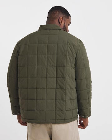 Khaki Square Quilt Shacket