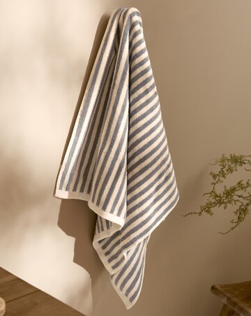 Yard Hebden Stripe Cotton Towel - Grey