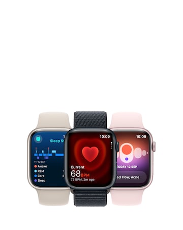 Apple Watch Series 9 Cellular 41mm Midnight Aluminium Case, Sport Band - M/L