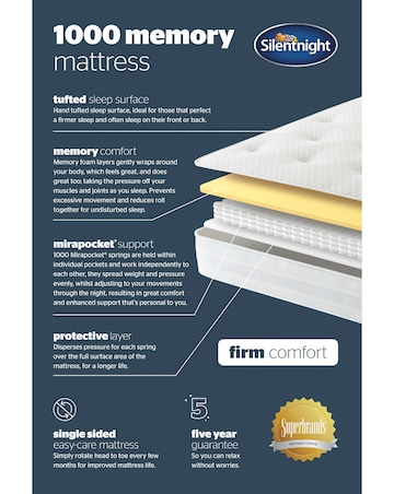 Silentnight 1000 Pocket Ortho Memory Mattress - Medium Firm