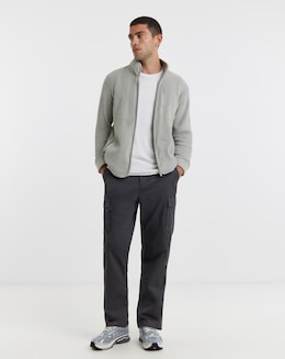 Microfleece Full Zip Jacket-Grey