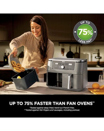 Ninja MAX 6-in-1 Dual Zone Air Fryer 9.5L DZ400UK Gun Metal Grey