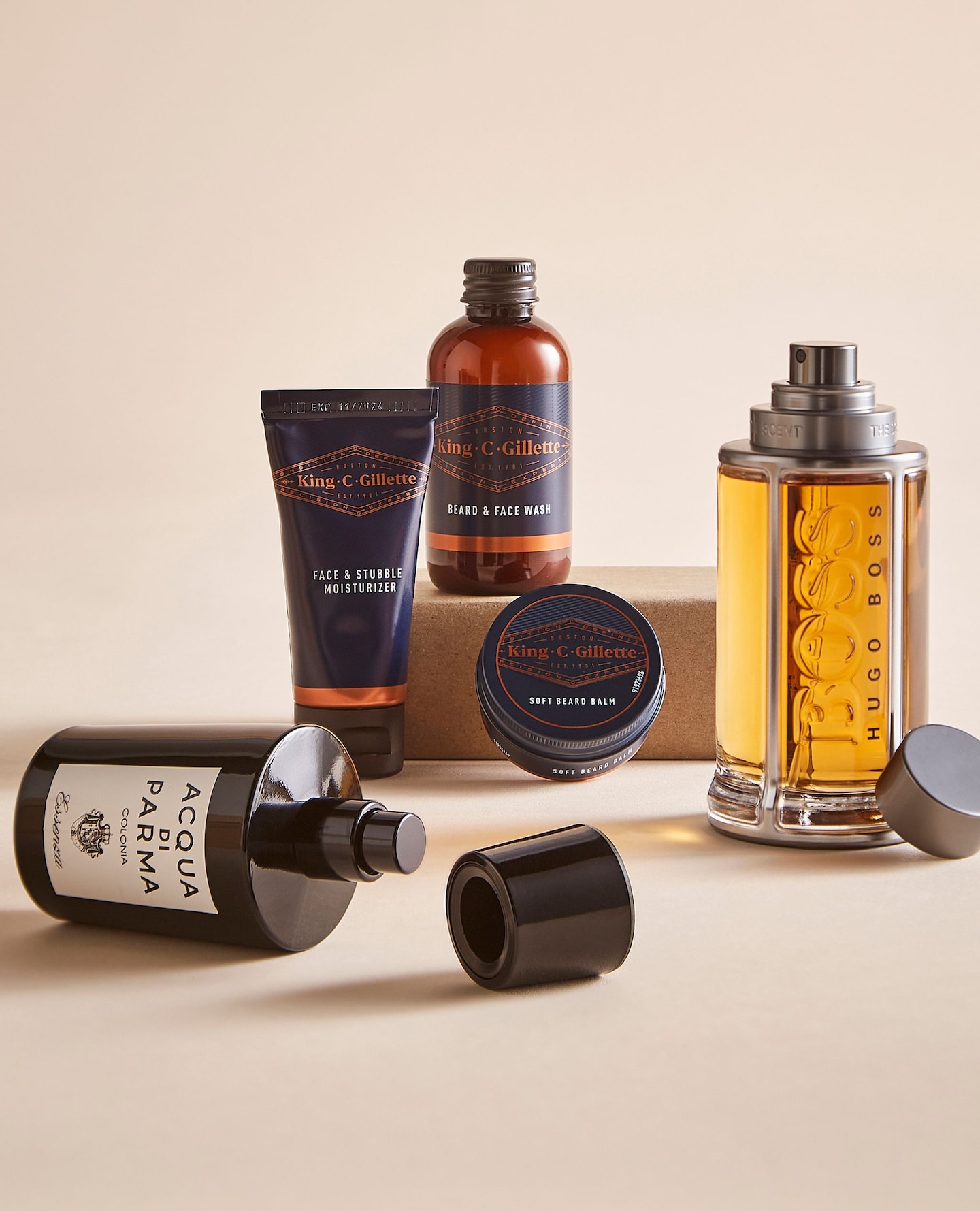 A selection of mens aftershaves