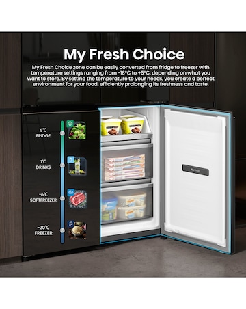 Hisense KitchenFit RQ768N4GBE Multi-Door Fridge Freezer - Black