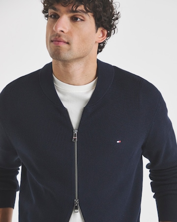 Tommy Hilfiger Structure Knit Baseball Jacket - Navy