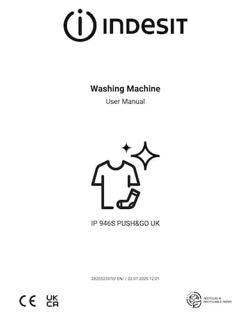 Indesit IP 946S Push & Go Washing Machine - Silver + Install
