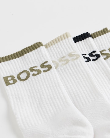 BOSS 6 Pack Stripe Sport Sock - White
