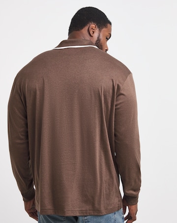 Polo Ralph Lauren Long Sleeve Tipped Soft Cotton Polo - Brown