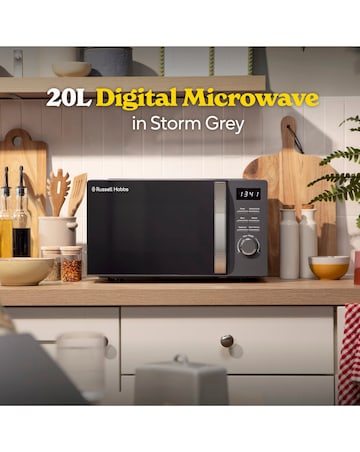 Russell Hobbs RHMD818G 20L Colours Plus Digital Microwave - Storm Grey