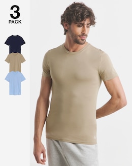 Polo Ralph Lauren 3 Pack Lounge T-Shirts - Nvy/ Blu/ Beig