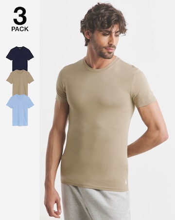 Polo Ralph Lauren 3 Pack Lounge T-Shirts - Nvy/ Blu/ Beig