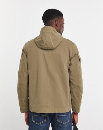Khaki Hooded 4 Pocket Zip Up Jacket