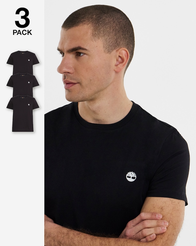 Timberland Dunstan River 3-Pack T-Shirt - Black