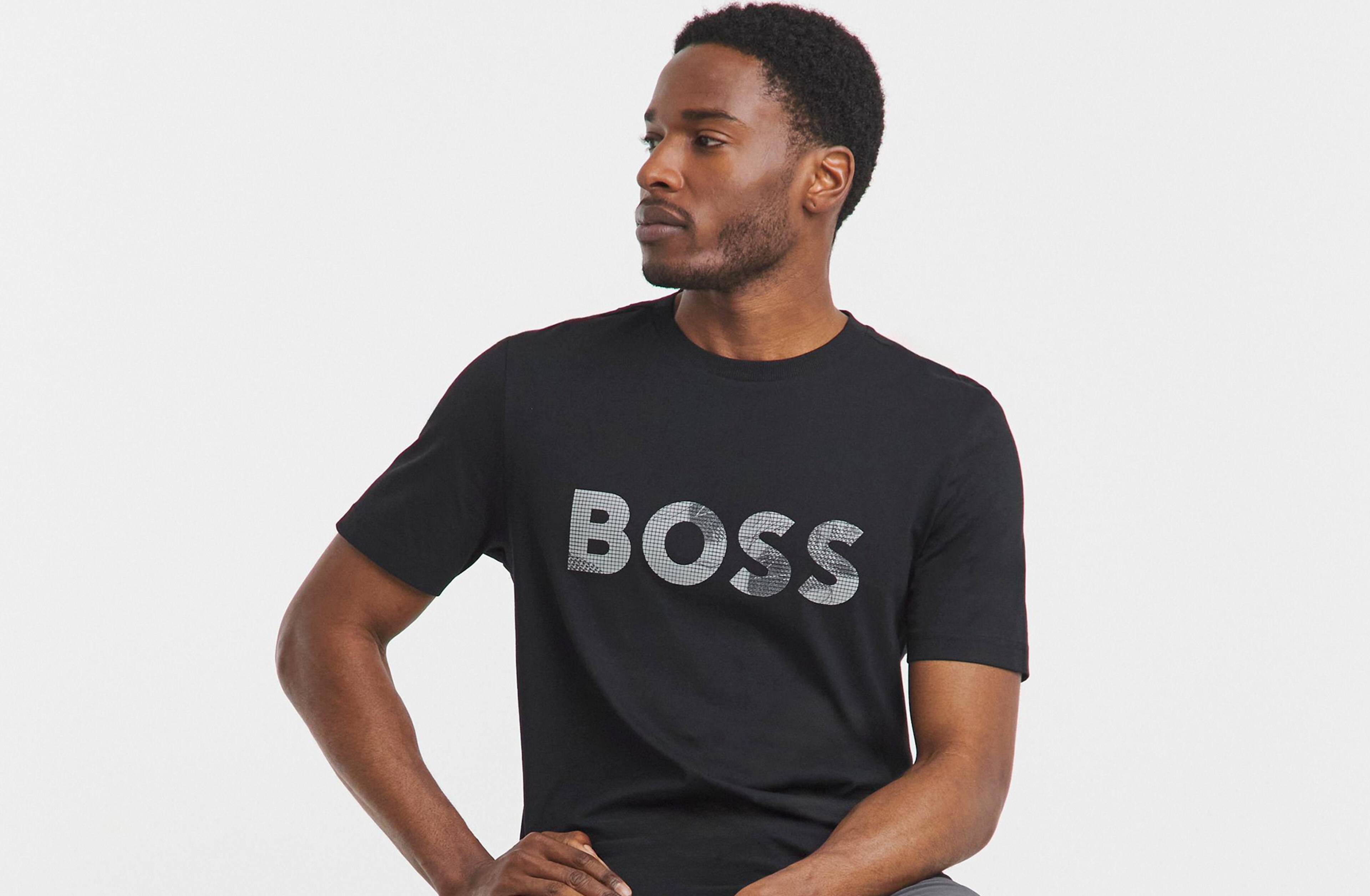 BOSS Short Sleeve Print Logo T-Shirt - Black