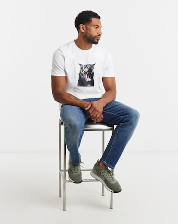 BOSS Short Sleeve Doberman Graphic T-Shirt - White