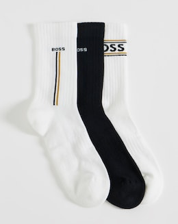 BOSS 3 Pack Sports Sock - Black/White
