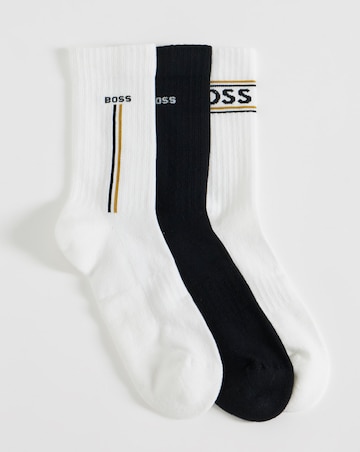 BOSS 3 Pack Sports Sock - Black/White