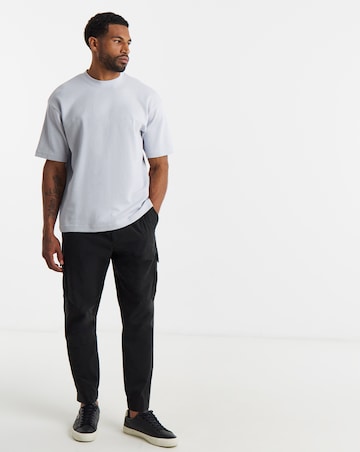 BOSS Short Sleeve Waffle Logo T-Shirt - Light Grey