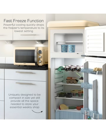 Swan SR11010CNE Retro 30/70 Top Mounted Fridge Freezer - Cream