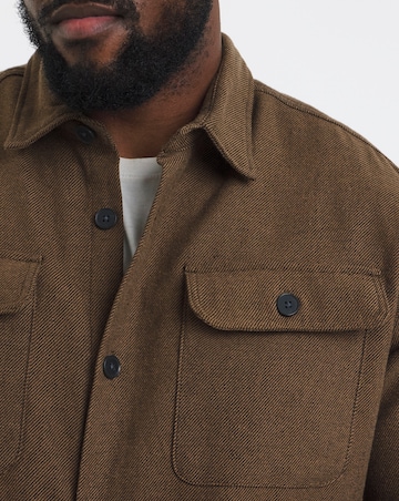 Jack & Jones Premium Rayle Melange Over Shirt - Tan