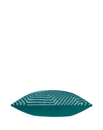 Paoletti Evoke Cut Velvet Large Cushion Cover - Teal