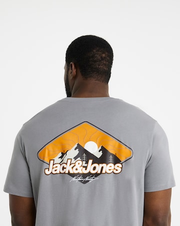 Jack & Jones Mine Back Graphic T-Shirt - Grey