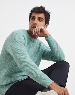 Cotton Twist Crew Neck Knitted Jumper